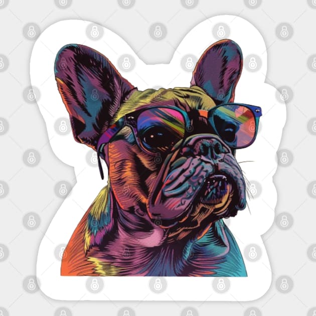 Frenchie Four-Eyes: The Sophisticated Side of Snuggles! Sticker by Carnets de Turig